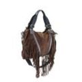 Schultertasche "Antonia", Damen, Gr. B/H/T: 46cm x 36cm x 9cm one size, braun, Leder, COLLEZIONE ALESSANDRO, Taschen, Made in Italy