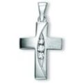 Kette mit Anhänger ONE ELEMENT "Zirkonia Kreuz aus 925 Silber" Halsketten Gr. Silber 925 (Sterlingsilber), silberfarben (silber) Damen Schmuckset - Set mit verstellbarer Halskette