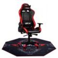 HYRICAN Gaming-Stuhl "Striker "Code Red XL" ergonomischer Gamingstuhl, Schreibtischstuhl" Stühle inklusive Bodenschutzmatte 1100x1100x2mm Gr. Kunstleder-Stoff, Stahl, rot (rot + schwarz/rot)