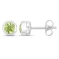 Paar Ohrstecker VIRA JEWELS "925-Sterling Silber rhodiniert glänzend Peridot grün rund", weiß (weiß, grün), Ohrringe, Damen, ONE-SIZE, 1,18 ct, Silber 925 (Sterlingsilber)