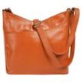 Umhängetasche SAMANTHA LOOK Gr. B/H/T: 25cm x 20cm x 5cm onesize, orange, Damen, Leder, unifarben, Taschen, echt Leder, Made in Italy