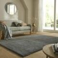 Hochflor-Teppich FLAIR RUGS "Feather", grau (holzkohle), B:120cm H:40mm L:170cm, Kunstfaser, Teppiche