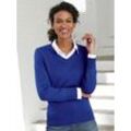 V-Ausschnitt-Pullover CASUAL LOOKS "Pullover" Gr. 50, blau (royalblau) Damen Pullover