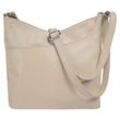 Umhängetasche SAMANTHA LOOK Gr. B/H/T: 25cm x 20cm x 5cm onesize, beige (creme), Damen, Leder, unifarben, Taschen, echt Leder, Made in Italy