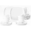 Kaffeeservice SELTMANN WEIDEN "Geschirr-Set, Service Lido", weiß, 18 tlg., Porzellan, Porzellan, Geschirr-Sets, harmonische Formensprache, Made in Germany, 18 Teile, für 6 Personen