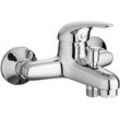 Wannenarmatur SCHÜTTE "Magna", grau (chrom), B:16,5cm H:10,1cm T:11,8cm, Messing, Armaturen, Mischbatterie Badewanne, Wasserhahn Bad, Wannenarmatur in Chrom