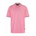 Poloshirt BUGATTI, Herren, Gr. L, pink, 50% Baumwolle, 50% Polyester, casual, normal, ohne Ausschnitt, Kurzarm Rippbündchen, Shirts, mit Kontraststreifen