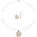 Ohrring und Ketten Set FIRETTI "Multipack Schmuck Geschenk Silber 925 Halskette Ohrhaken Lebensbaum" Schmuck-Sets goldfarben (silberfarben, gelbgoldfarben)