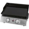 Gasgrill JUSTUS "BBQ-Gas-Plancha Grilleau 2", schwarz (edelstahlfarben, schwarz), B:48cm H:24cm T:47cm, Grills