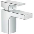 Waschtischarmatur HANSGROHE "Vernis Shape", silber (chrom), H:12,7cm T:11,1cm, Armaturen, 7cm, mit isolierter Wasserführung ohne Ablaufgarnitur