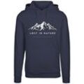 Kapuzenpullover F4NT4STIC "Lost in nature", Damen, Gr. M, blau (navy), Obermaterial: 65% Baumwolle, 35% Polyester, casual, relaxed fit, Langarm, Pullover, Hoodie, Warm, Bequem