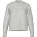 Strickpullover TOMMY JEANS "TJW ESSENTIAL CREW NECK SWEATER" Gr. S (36), grau (silver_grey_htr) Damen Pullover mit Logostickerei