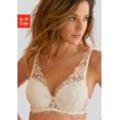 Push-up-BH LASCANA "Mia" Gr. 70, Cup D, beige (creme), Damen, Spitze, Obermaterial: 40% Polyamid, 40% Polyester, 20% Elasthan, BHs Push-up-BH High-Apex-BH Bügel-BH Spitzen-BH Spitzenwäsche, mit Bügel in High-Apex Schnittform, sexy Dessous