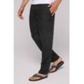 Leinenhose CAMP DAVID Gr. XXL, Normalgrößen, schwarz, Herren, Material: 100% Leinen, bestickt, Hosen, mit Logostick