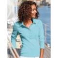 Langarm-Poloshirt CASUAL LOOKS "Poloshirt" Gr. 36, blau (türkis) Damen Shirts