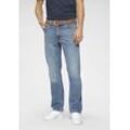 5-Pocket-Jeans MUSTANG "Style Tramper Straight" Gr. 40, Länge 32, blau (mediummid) Herren Jeans