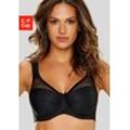 Minimizer-BH NUANCE Gr. 100, Cup E, schwarz, Damen, Netz, Microtouch, Obermaterial: 71% Polyamid, 29% Elasthan, BHs Minimizer-BH Bügel-BH Schalen-BH, mit Bügel und leicht transparentem Tüll im Obercup