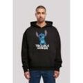 Kapuzenpullover F4NT4STIC "Disney Lilo & Stitch Trouble Maker Hooded Sweater" Gr. M, schwarz, Herren, Obermaterial: 100% Baumwolle, Pullover, Premium Qualität