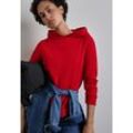 Kapuzensweatshirt STREET ONE Gr. 38, rot (autumn rot), Damen, Sweatware, Obermaterial: 60% Baumwolle, 40% Polyester, unifarben, Sweatshirts, mit Tunnelzug am Saum