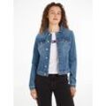 Jeansjacke TOMMY JEANS "VIVIANNE SKN JACKET CH8132" Gr. S (36), blau (denim medium), Damen, Denim/Jeans, Obermaterial: 99% Baumwolle, 1% Elasthan, unifarben, Jacken, mit Tommy Jeans Markenlabel