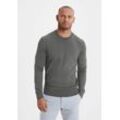 Strickpullover H.I.S Gr. S (44/46), grau (dunkelgrau, meliert) Herren Pullover Regular Fit, Langarm, aus Feinstrick, Baumwollmischung