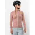 Fahrradjacke JACK WOLFSKIN "GRAVEX FZ L/S W", Gr. L (42/44), rosa (rose, dawn), OBERSTOFF: 82% POLYESTER, 18% ELASTHAN; LINING: 100% POLYESTER, Jacken