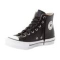 Sneaker CONVERSE "CHUCK TAYLOR ALL STAR EVA LIFT PLATFORM LEATHER" Gr. 38,5, schwarz-weiß (schwarz, natural ivory, weiß), Leder, Schuhe