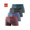 Boxer S.OLIVER "Boxershorts für Herren", Herren, Gr. S, bunt (rot, gestreift, blau, gestreift, schwarz, gestreift, petrol, gestreift), Jersey, Obermaterial: 92% Baumwolle, 8% Elasthan (LYCRA), gestreift, körpernah, Unterhosen, mit kontrastfarbenem Webbund