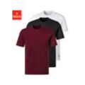 Kurzarmshirt H.I.S "Unterziehshirt mit Rundhals", Herren, Gr. S, bunt (bordeaux, schwarz, weiß), Single Jersey, Obermaterial: 95% Baumwolle, 5% Elasthan, Basic, Rundhals, Shirts, aus Baumwoll-Mix