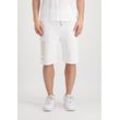 Sweatshorts ALPHA INDUSTRIES "Alpha Industries Men - Shorts Basic Short AI Foil Print", Herren, Gr. L, Normalgrößen, weiß (weiß, gelb gold), Obermaterial: 80% Baumwolle, 20% Polyester, Hosen