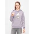Kapuzenpullover DERBE "Sturmmöwin", Damen, Gr. M, lila (lavender gray), Obermaterial: 80% Baumwolle, 20% Polyester, Basic, Langarm, Pullover, Kapuze, Nachhaltig, Organic Cotton, Gots