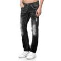 Straight-Jeans RUSTY NEAL, Herren, Gr. 30, Länge 34, schwarz, 99% Baumwolle, 1% Elasthan, mehrfarbig, casual, Jeans, im bequemen Straight Fit-Schnitt