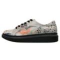 Plateausneaker DOGO "Damen Myra Birds Chirping Vegan Damen Sneaker / female" Gr. 36, Normalschaft, grau Damen Schuhe Schnürschuh Skaterschuh Sneaker low Vegan