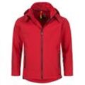 Softshelljacke ALESSANDRO SALVARINI "ASBasiri", Herren, Gr. S, rot, Obermaterial: 96% Polyester, 4% Elasthan; Innenmaterial: 100% Polyester, Jacken, mit abnehmbarer Kapuze