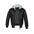 Anorak BRANDIT "Brandit Herren Hooded MA1 Bomber Jacket" Gr. L, schwarz (black/grey) Herren Jacken