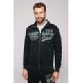 Sweatjacke CAMP DAVID, Herren, Gr. S, schwarz, Material: 72% Baumwolle, 28% Polyester, bedruckt, casual, lässig geschnitten normal, Langarm eingesetzt Rippbündchen, Sweatjacken, mit weicher Innenseite