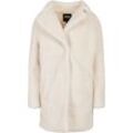 Parka URBAN CLASSICS "Urban Classics Damen Ladies Oversized Sherpa Coat", Damen, Gr. L, beige (sandweiß), 100% Polyester, unifarben, casual, oversize, amerikanischer Ausschnitt, Langarm, Jacken