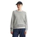 Strickpullover MARC O'POLO DENIM "aus softem Bio-Baumwoll-Mix" Gr. L, grau (hellgrau), Damen, Obermaterial: 58% Baumwolle, 25% Polyamid, 17% Polyester, unifarben, Pullover