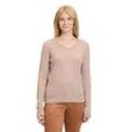 Strickpullover BETTY BARCLAY "Betty Barclay Kaschmir-Pullover mit V-Ausschnitt", Damen, Gr. 38, beige (funghi melange), Obermaterial: 100% Kaschmir., Basic, gerade normal, V-Ausschnitt, Langarm, Pullover, Strick