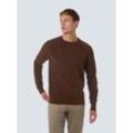 Rundhalspullover NO EXCESS "No Excess Chenillo-Crewneck-Pullover", Herren, Gr. S, braun, 63% Polyester, 37% Baumwolle, Pullover