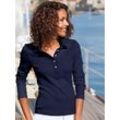 Langarm-Poloshirt CASUAL LOOKS "Poloshirt" Gr. 38, blau (marine) Damen Shirts