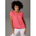 T-Shirt ANISTON CASUAL Gr. 36, pink (pink, orange) Damen Shirts im Material- und Mustermix