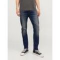 Comfort-fit-Jeans JACK & JONES "JJIMIKE JJORIGINAL CJ SN" Gr. 29, Länge 32, blau (blaudenim), Herren, Denim/Jeans, Obermaterial: 98% Baumwolle, 2% Elasthan, Abriebeffekte, Jeans