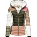 Steppjacke NAVAHOO "Multikulti" Gr. S (36), beige (natur), Damen, Obermaterial: 100% Nylon, Futter: 100% Polyester, Wattierung: 100% Polyester, Ärmelfutter: 100% Polyester, Jacken, stylische Colorblocking Übergangsjacke m. Kapuze