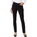 Slim-fit-Jeans ZERO "zero Jeans Straight Leg Style ORLANDO 32 Inch" Gr. 34, Normalgrößen, schwarz (blackblack denim) Damen Jeans