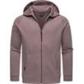 Kapuzensweatjacke RAGWEAR "Zenway" Gr. 4XL (60), lila (mauve) Herren Sweatjacken Basic Sweatjacke mit Kapuze