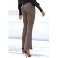 Jazzpants LASCANA Gr. 32/34, N-Gr, grau (stone), Damen, Milano Rib, Obermaterial: 96% Polyester, 4% Elasthan, unifarben, Hosen, mit Schlitzen am Saum