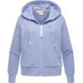 Kapuzensweatjacke RAGWEAR "Taila" Gr. 4XL (48), blau Damen Sweatjacken modische Sweatjacke mit Kapuze