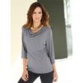 Wasserfallshirt INSPIRATIONEN "Shirt" Gr. 44, grau (anthrazit) Damen Shirts