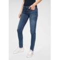 Skinny-fit-Jeans PEPE JEANS "SOHO" Gr. 32, Länge 32, blau (z63 classic stretch), Damen, Obermaterial: 84% Baumwolle, 14% Polyester, 2% Elasthan, Jeans, im 5-Pocket-Stil mit 1-Knopf Bund und Stretch-Anteil